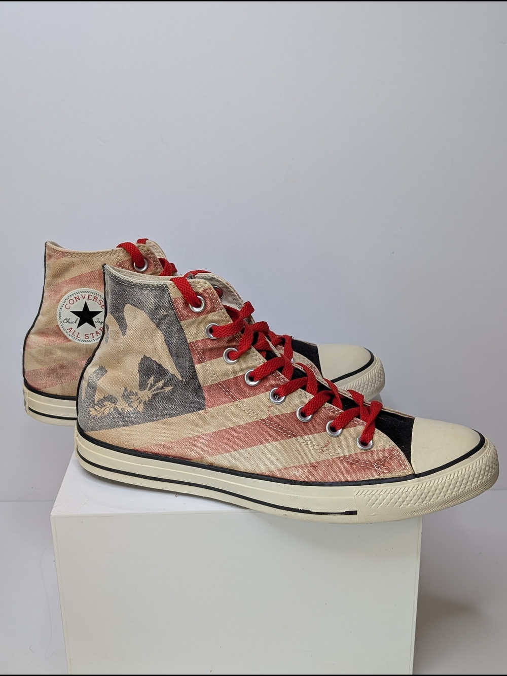 Converse Men's 10 Women's 12 American Flag Eagle All-Star Hi Sneakers 144677F
